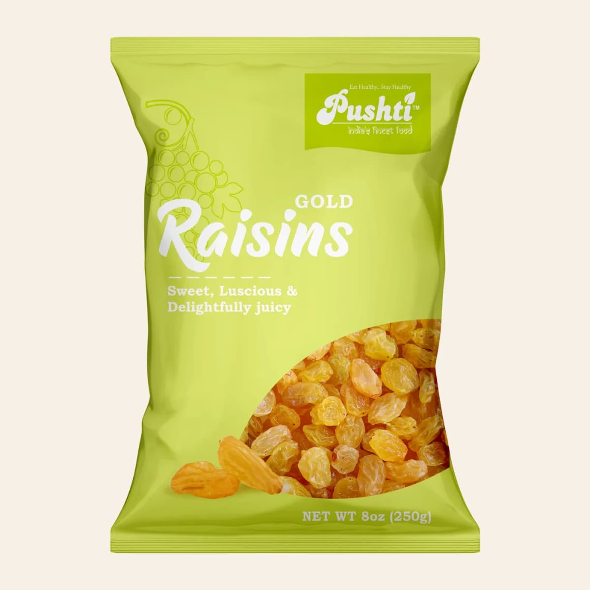 Pushti Kismis Gold 250 g package